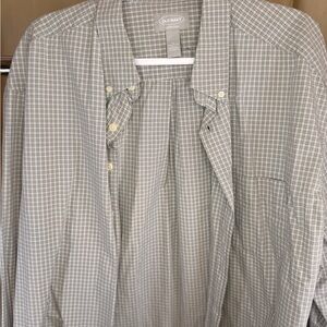 Old Navy Grey/White/Black Plaid Casual Button Down Shirt